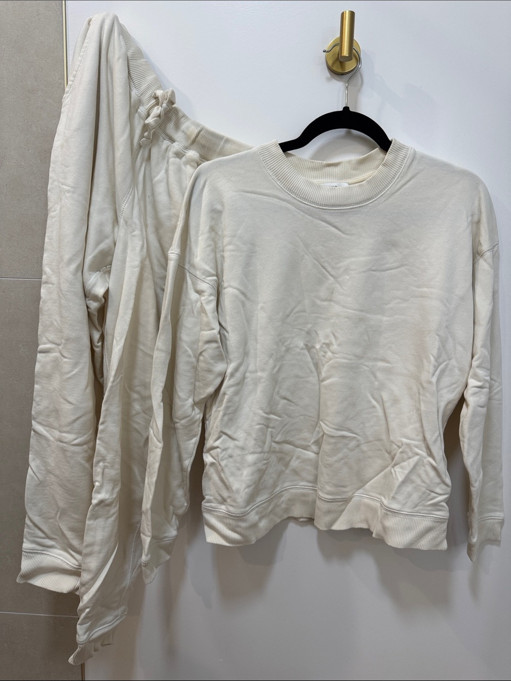 Vince Cream Crewneck Sweater and Pant Set